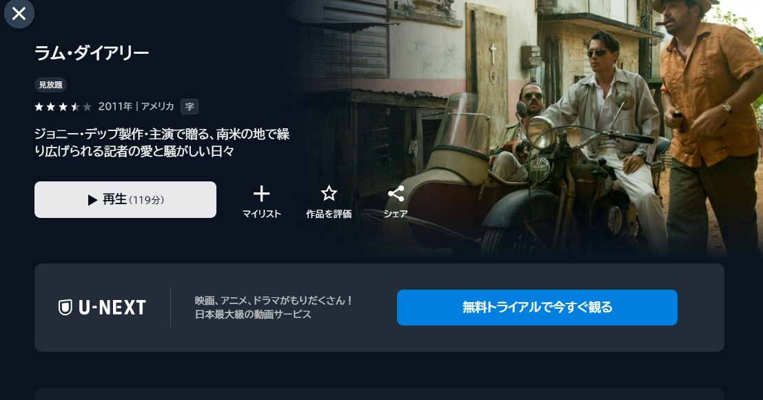 映画「ラム・ダイアリー」はつまらない？あらすじ・ネタバレ？感想や無料視聴の方法も紹介