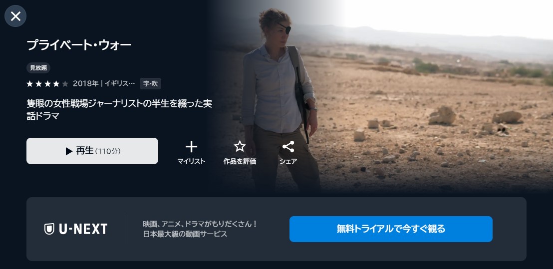 映画「プライベート・ウォー」あらすじ・ネタバレ！感想や無料視聴の方法も紹介