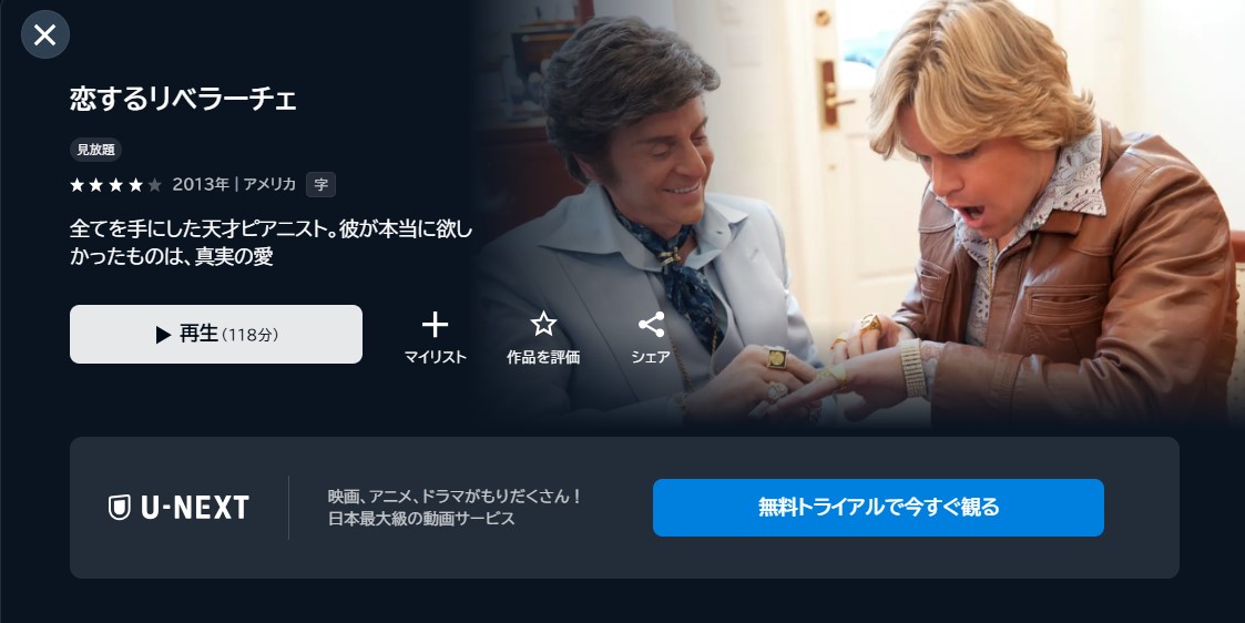 映画「恋するリベラーチェ」あらすじ・ネタバレ！感想や無料視聴の方法も紹介