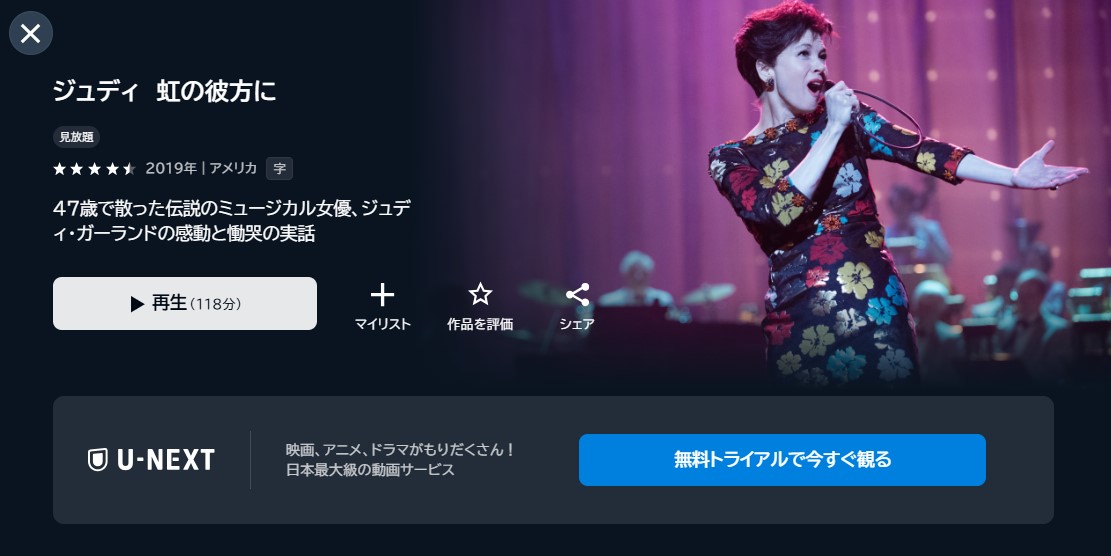 映画「ジュディ 虹の彼方に」あらすじ・ネタバレ!感想や無料視聴の方法も紹介・ネタバレ!感想や無料視聴の方法も紹介