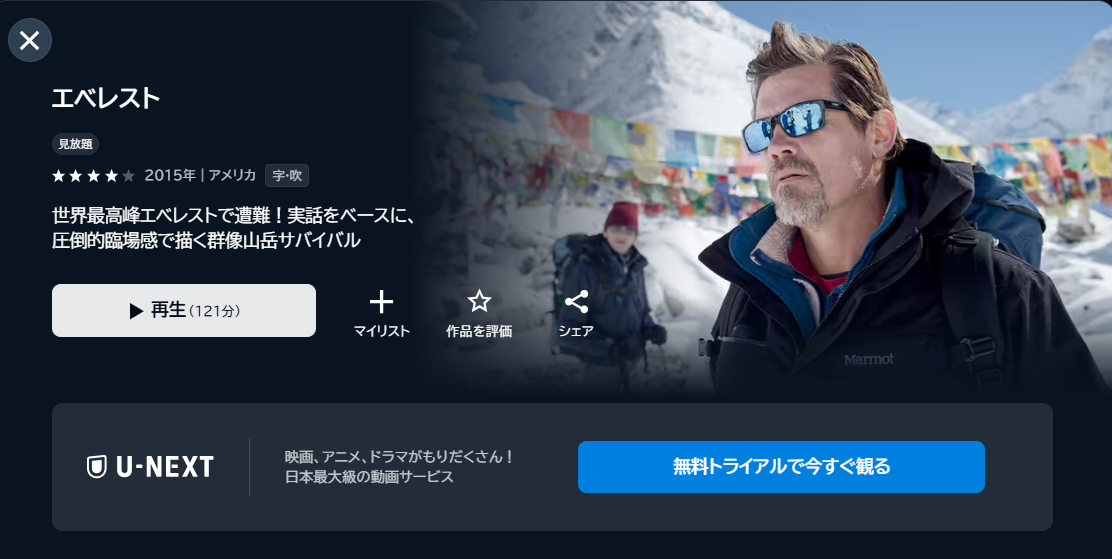 映画「エベレスト 3D」あらすじ・ネタバレ！感想や無料視聴の方法も紹介