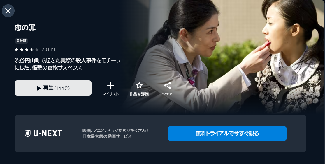 映画「恋の罪」あらすじ・ネタバレ・感想!どこで見れる?配信サービス紹介